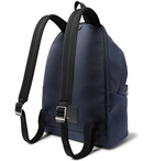 Saint Laurent - City Leather-Trimmed Canvas Backpack - Men - Navy