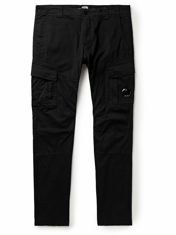 Photo: C.P. Company - Slim-Fit Logo-Appliquéd Cotton-Blend Cargo Trousers - Black