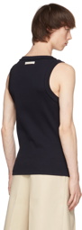 UNIFORME Navy Ribbed Tank Top