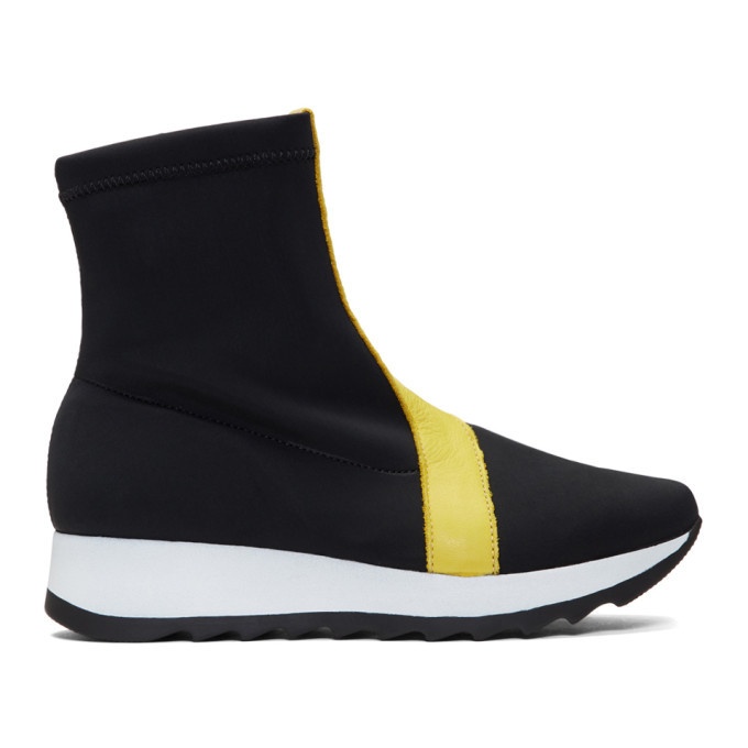 Photo: Won Hundred Black Ines Sock High-Top Sneakers