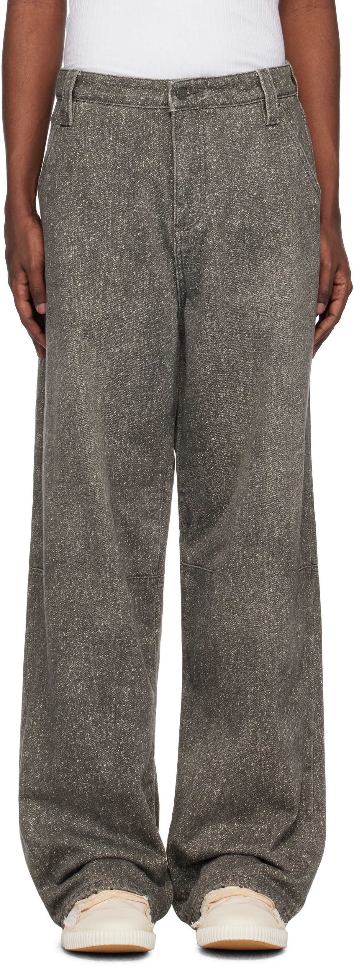 GUESS USA Gray Flannel Lined Relaxed Denim Jeans