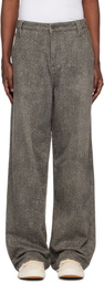 GUESS USA Gray Flannel Lined Relaxed Denim Jeans