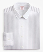 Brooks Brothers Men's Stretch Madison Relaxed-Fit Dress Shirt, Dotted-Stripe | Purple