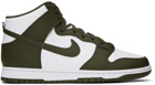 Nike White & Khaki Dunk High Retro Sneakers