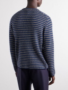 Auralee - Striped Ribbed Wool and Cashmere-Blend Sweater - Blue