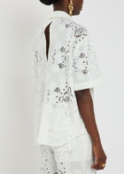 Borgo DE Nor Akari Lace and Embroidered Shirt White