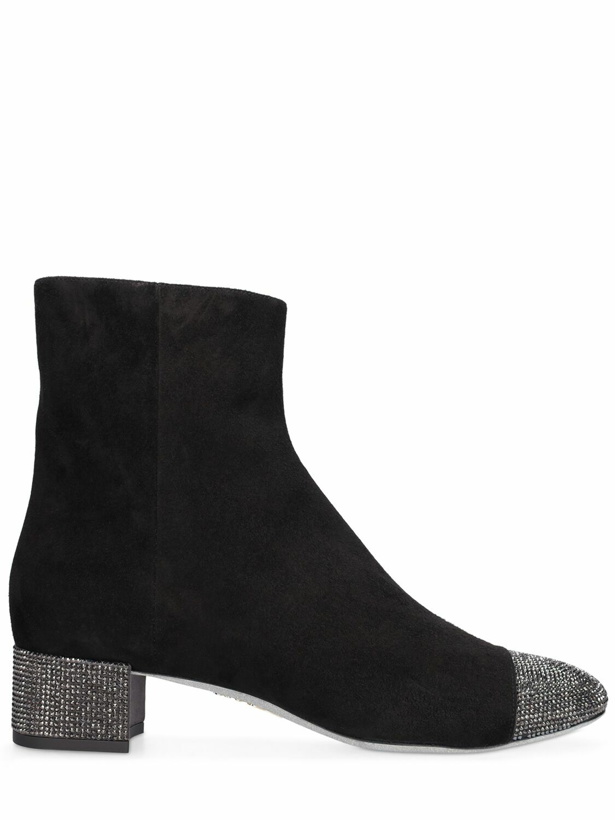 Photo: RENÉ CAOVILLA 40mm Suede & Crystals Ankle Boots