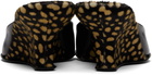 BY FAR Black Caroo Cheetah Pony Hair Heeled Sandals