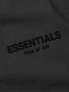 FEAR OF GOD ESSENTIALS - Logo-Flocked Cotton-Jersey T-Shirt - Black