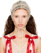 Simone Rocha Beige Frill Embellished Bonnet