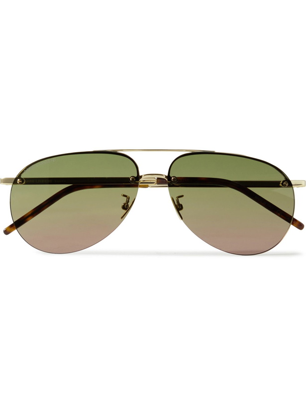 Photo: SAINT LAURENT - Rimless Aviator-Style Gold-Tone Sunglasses
