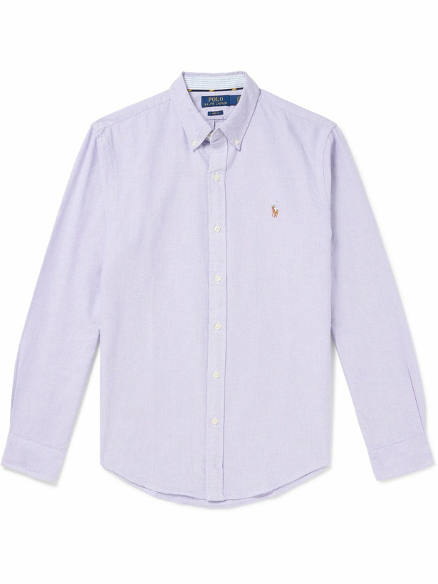 Photo: Polo Ralph Lauren - Button-Down Collar Cotton Oxford Shirt - Purple