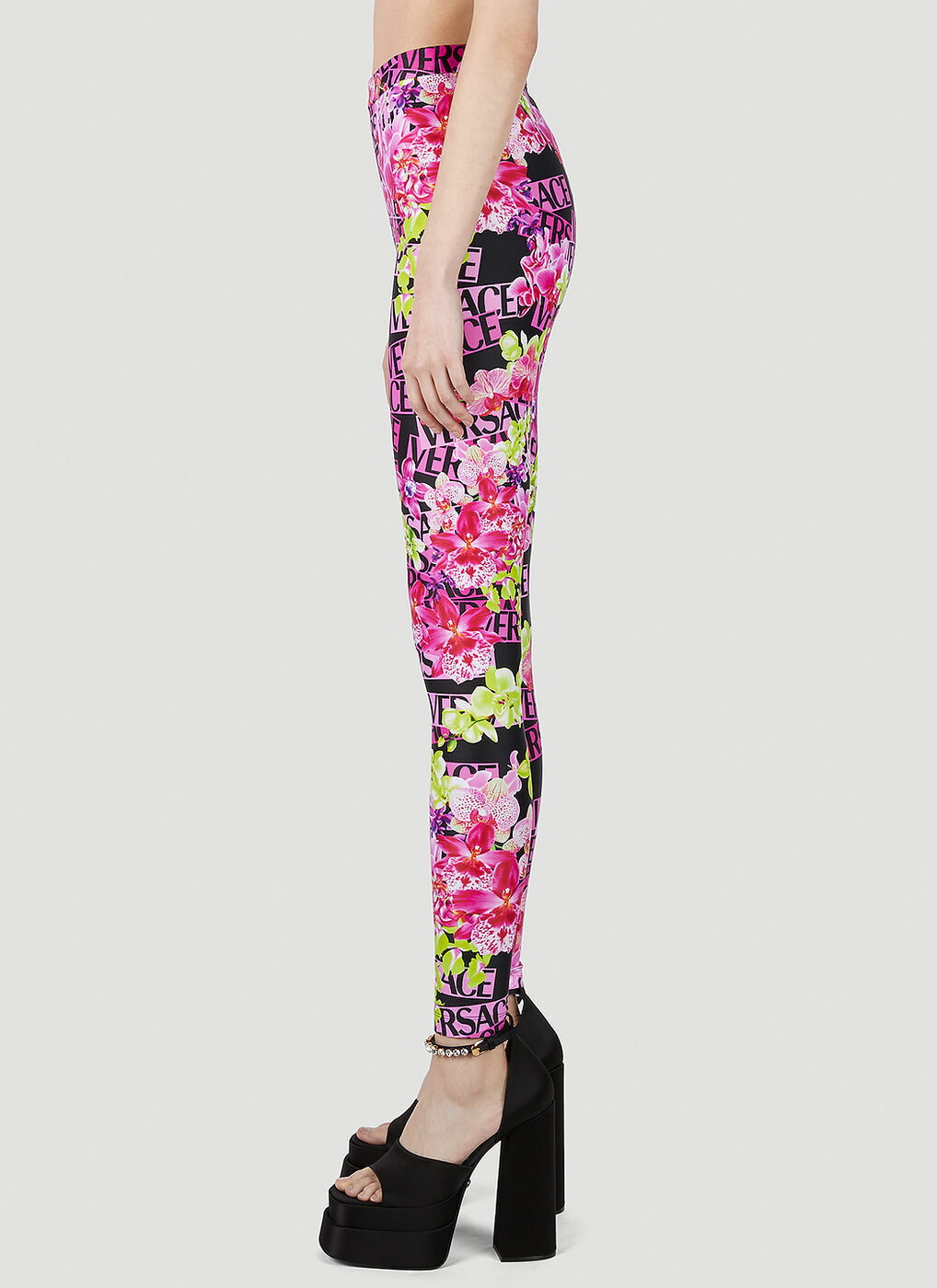 Versace Jeans Couture Purple Printed Leggings Versace