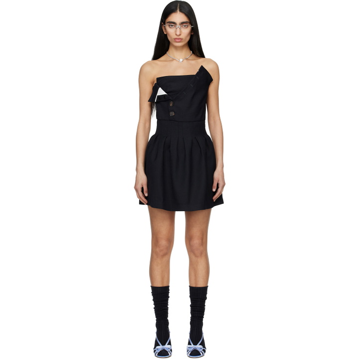 Photo: SHUSHU/TONG Navy Double-Layer Bustier Minidress
