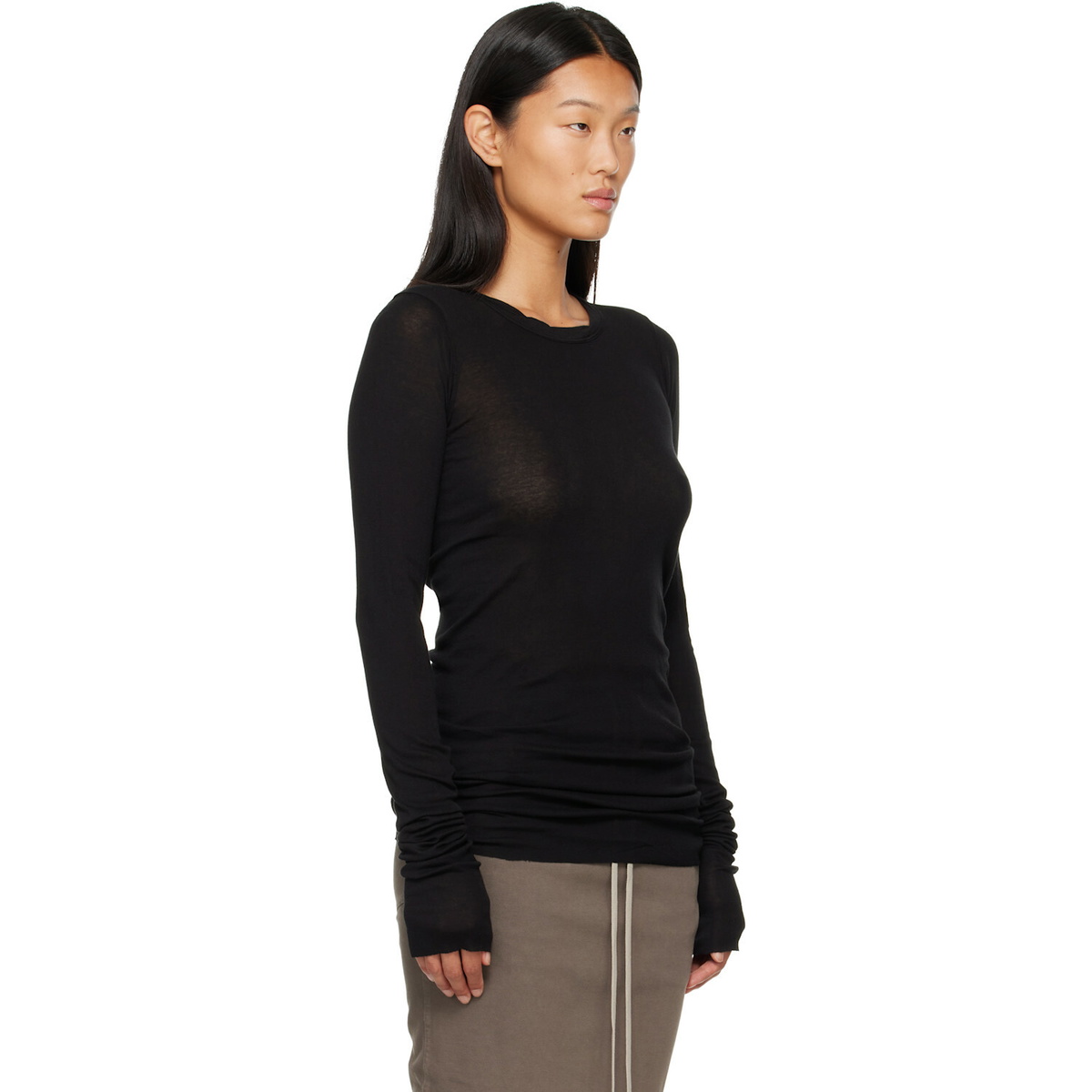 Rick Owens DRKSHDW Black Tower Basic LS T-shirt