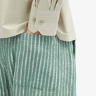 Craig Green Men's Hand-Frayed Stripe Trousers in Green/Cream