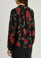 Rixo Moss Floral-print Silk-chiffon Blouse Black
