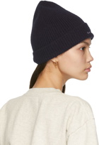 Sporty & Rich Navy Dina Serif Logo Beanie