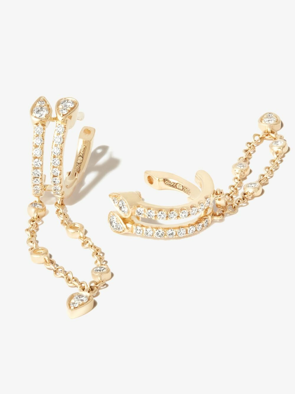 SHAY 18K Yellow Gold Double Fringe Diamond Hoop Earrings