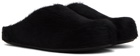 Marni Black Long Hair Calfskin Fussbett Sabot Loafers