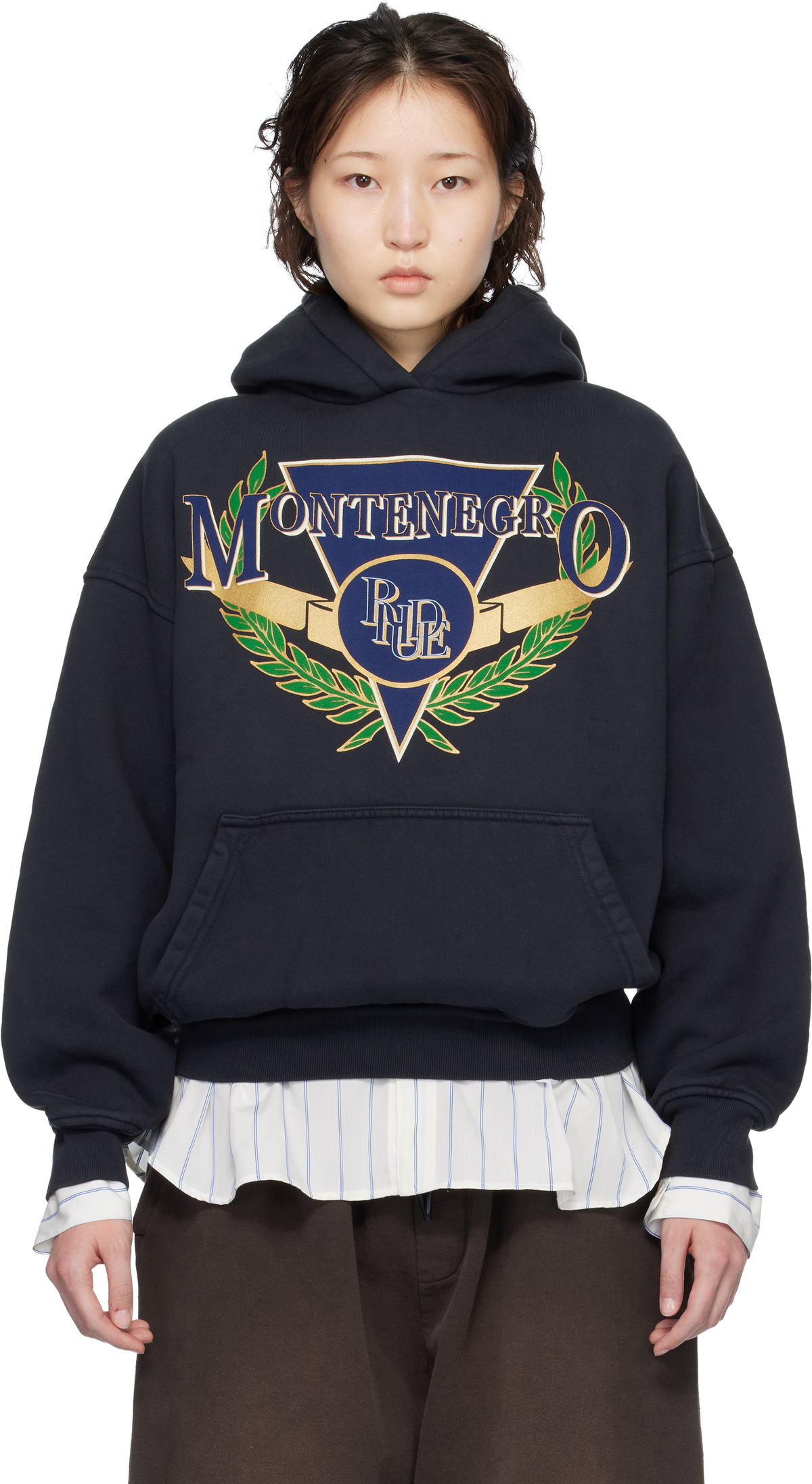 Rhude Black Montenegro Regatta Hoodie