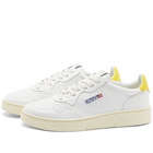 Autry Men's 01 Low Leather Sneakers in White/Yellow