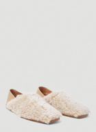 Ethel Shearling Slip Ons in Beige