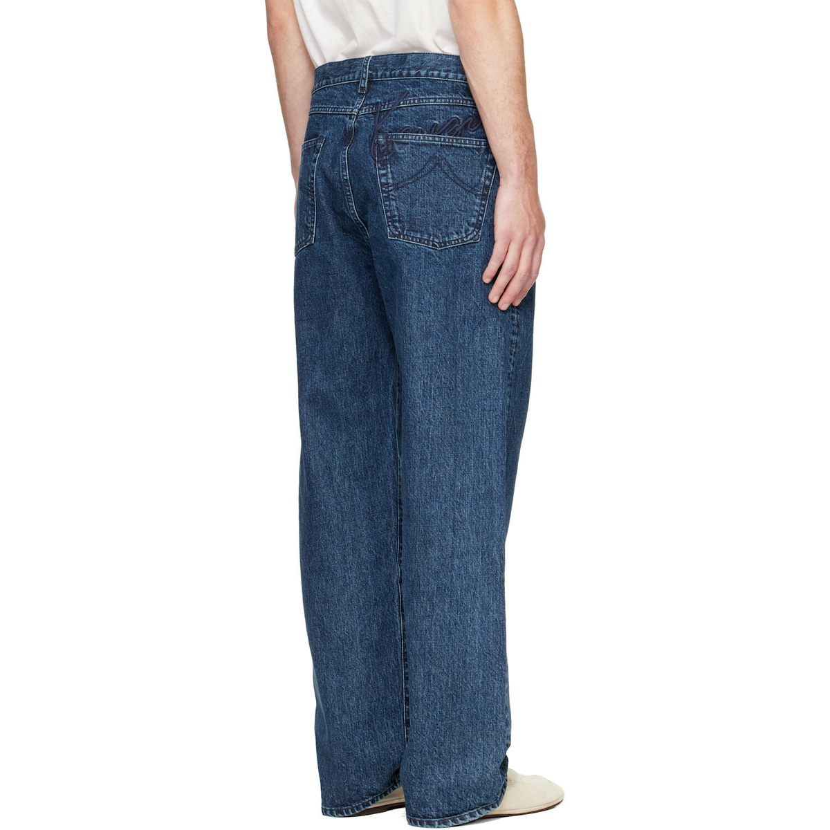 Kenzo Blue Kenzo Paris 'KENZO Signature' Straight Fit Jeans