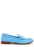 Polo Ralph Lauren Logo Pebbled Leather Loafers Light Blue