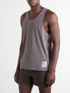 Satisfy - Embellished Logo-Appliquéd Space-O™ Mesh Tank Top - Brown