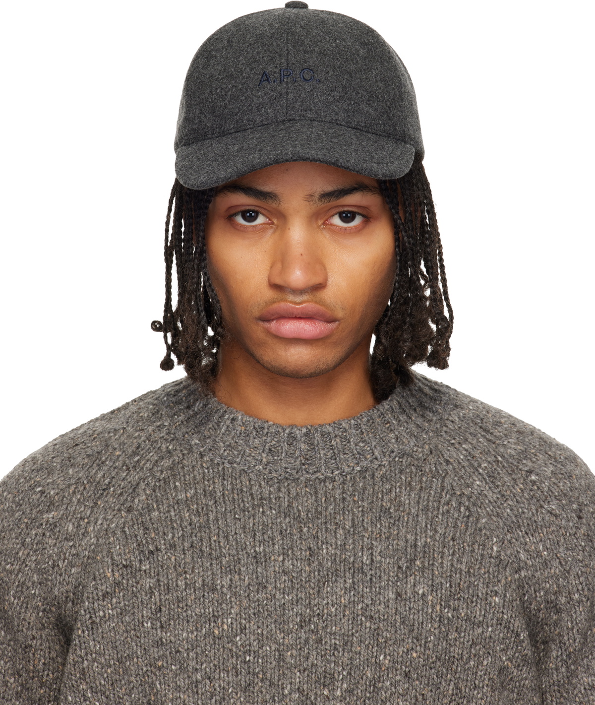 A.P.C. Gray Charlie Baseball Cap