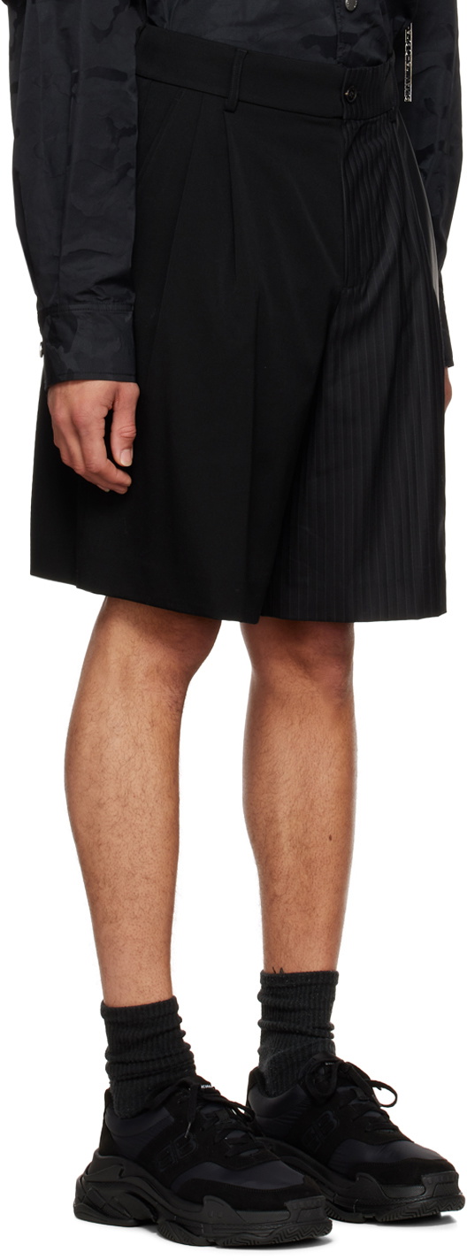 Feng Chen Wang Black Pinstripe Shorts Feng Chen Wang