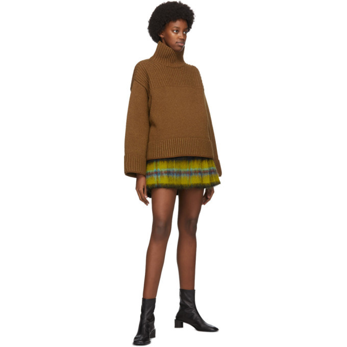 Acne Studios Brown Wool and Silk Rib Knit Turtleneck Acne Studios