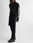 Off-White - Logo-Detailed Jacquard-Knit Cotton-Blend Sweater - Black