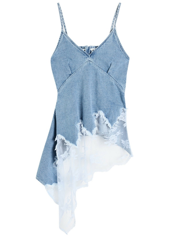 Photo: Marques' Almeida Asymmetric Denim top Light Blue