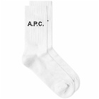 A.P.C. Men's Sky Logo Socks in White