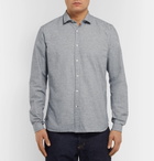 Oliver Spencer - Clerkenwell Slim-Fit Striped Brushed-Cotton Shirt - Men - Indigo