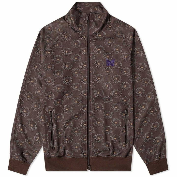 Photo: Needles Men's Poly Jacquard Patterned Track Jacket in Brown