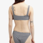 Good American Women's Gingham Square Neck Support Bra in Black Gingham