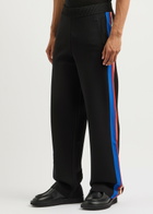 Wales Bonner Tide Striped Knitted Sweatpants Black