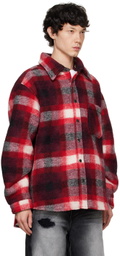 COÛT DE LA LIBERTÉ Red Tommy Plaid Fleece Oversized Jacket