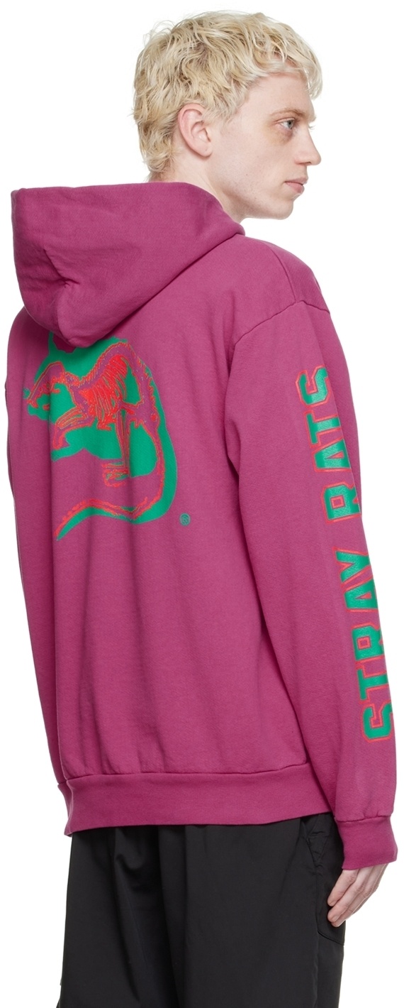 Stray Rats Pink Cotton Hoodie
