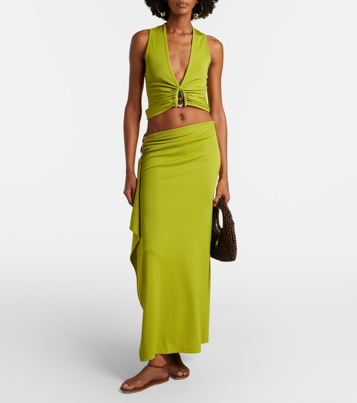 Christopher Esber Crystal Pendant tank top
