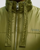 Ganni  Shiny Quilt Vest Green Vests