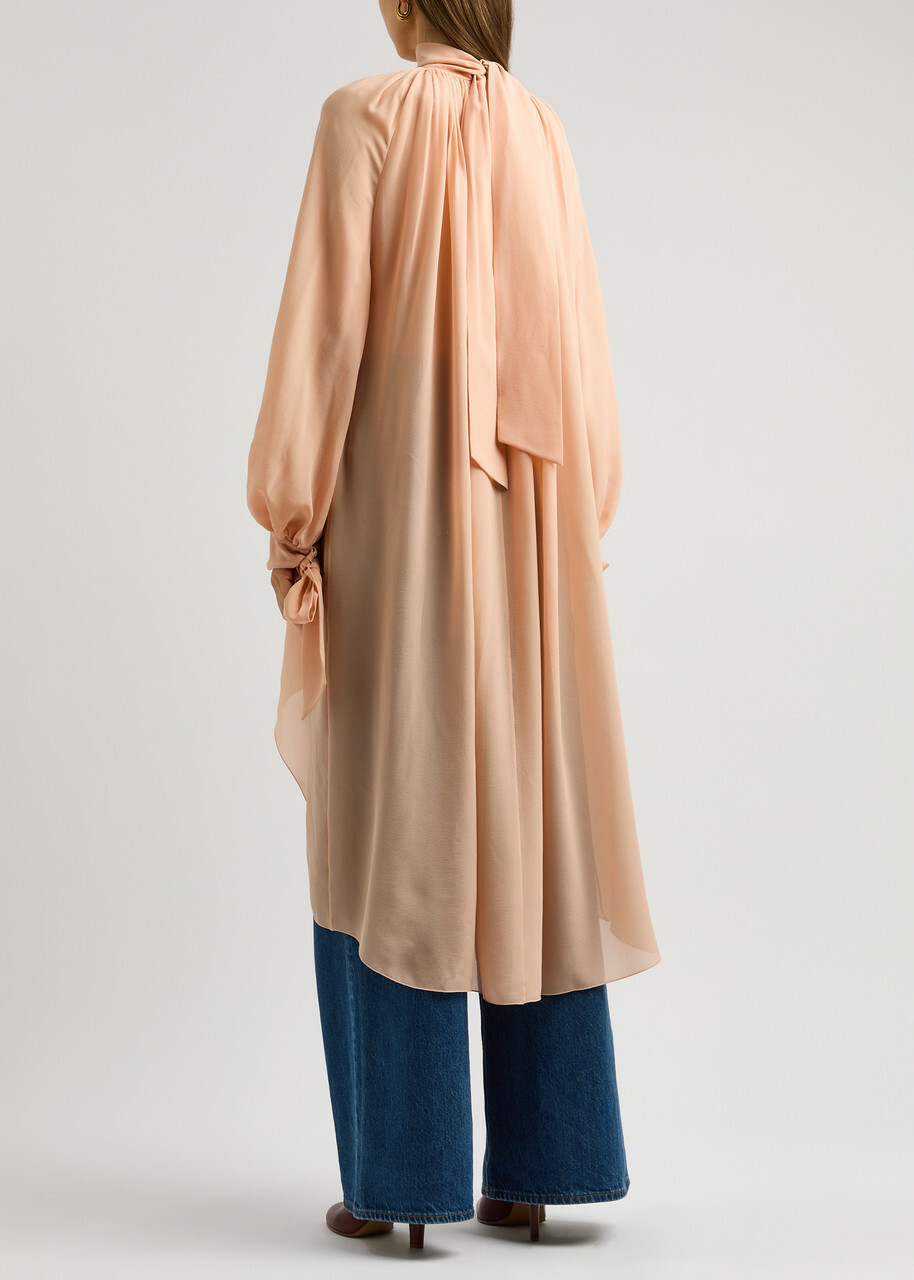 Chloe Women's Silk-Georgette Pink Light Tunic Top Size 36