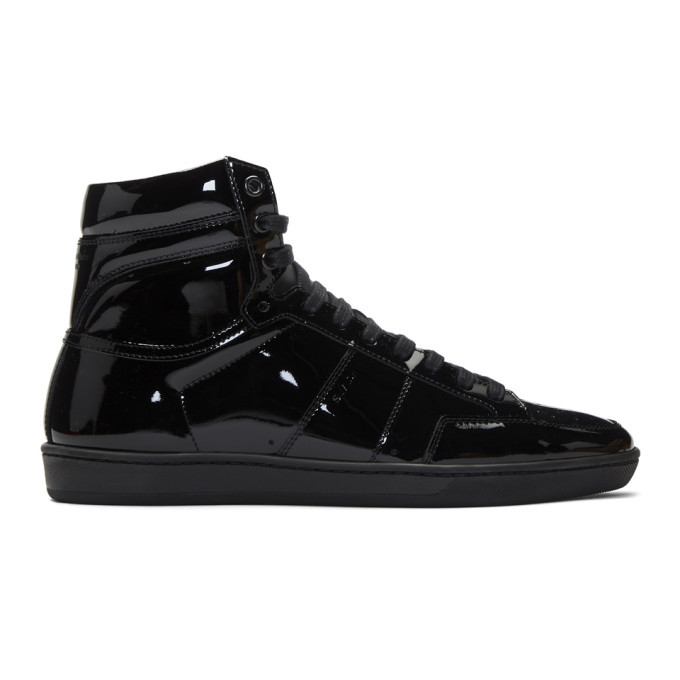 Photo: Saint Laurent Black Court Classic SL/10H Sneakers