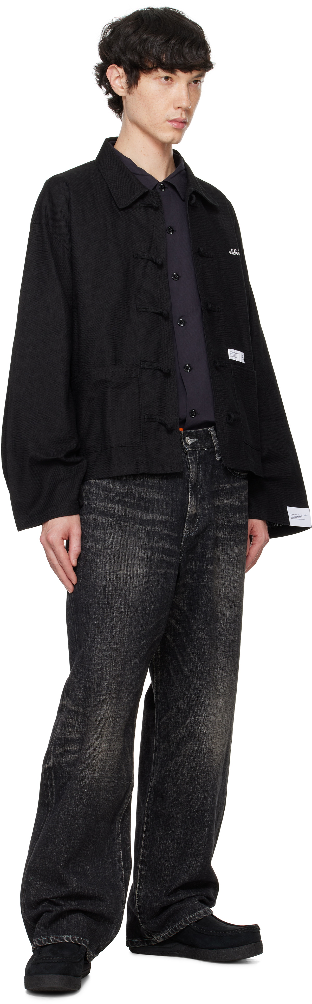 Neighborhood Black Washed Denim DP Wide Jeans Neighborhood
