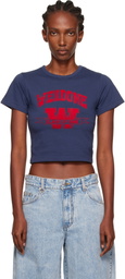 We11done Navy '11' Print Slim-Fit T-shirt