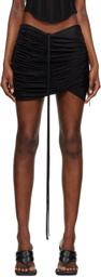 ANDREĀDAMO Black Gathered Miniskirt
