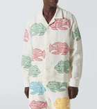 Bode Piscine appliqué linen shirt